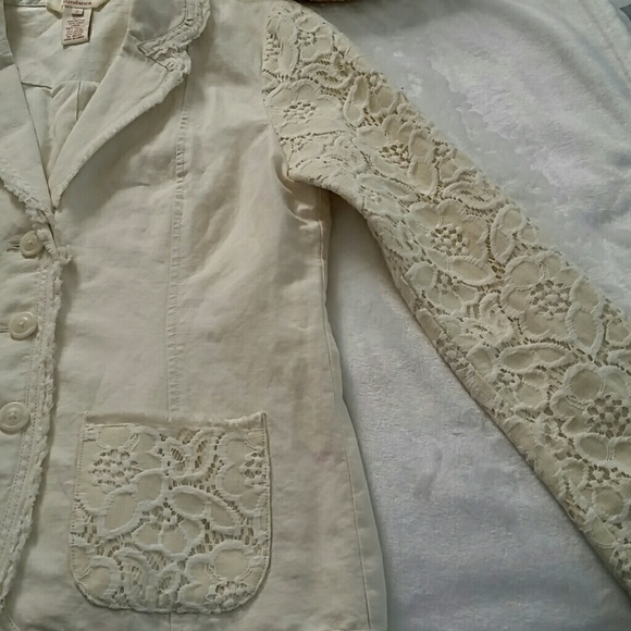 SUNDANCE Ecru Lace Jacket SZ. 2 - Picture 2 of 8